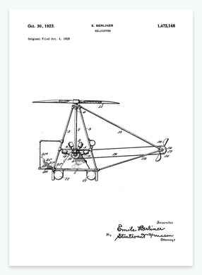 helikopter | PATENTPLAKAT - decoARTE
