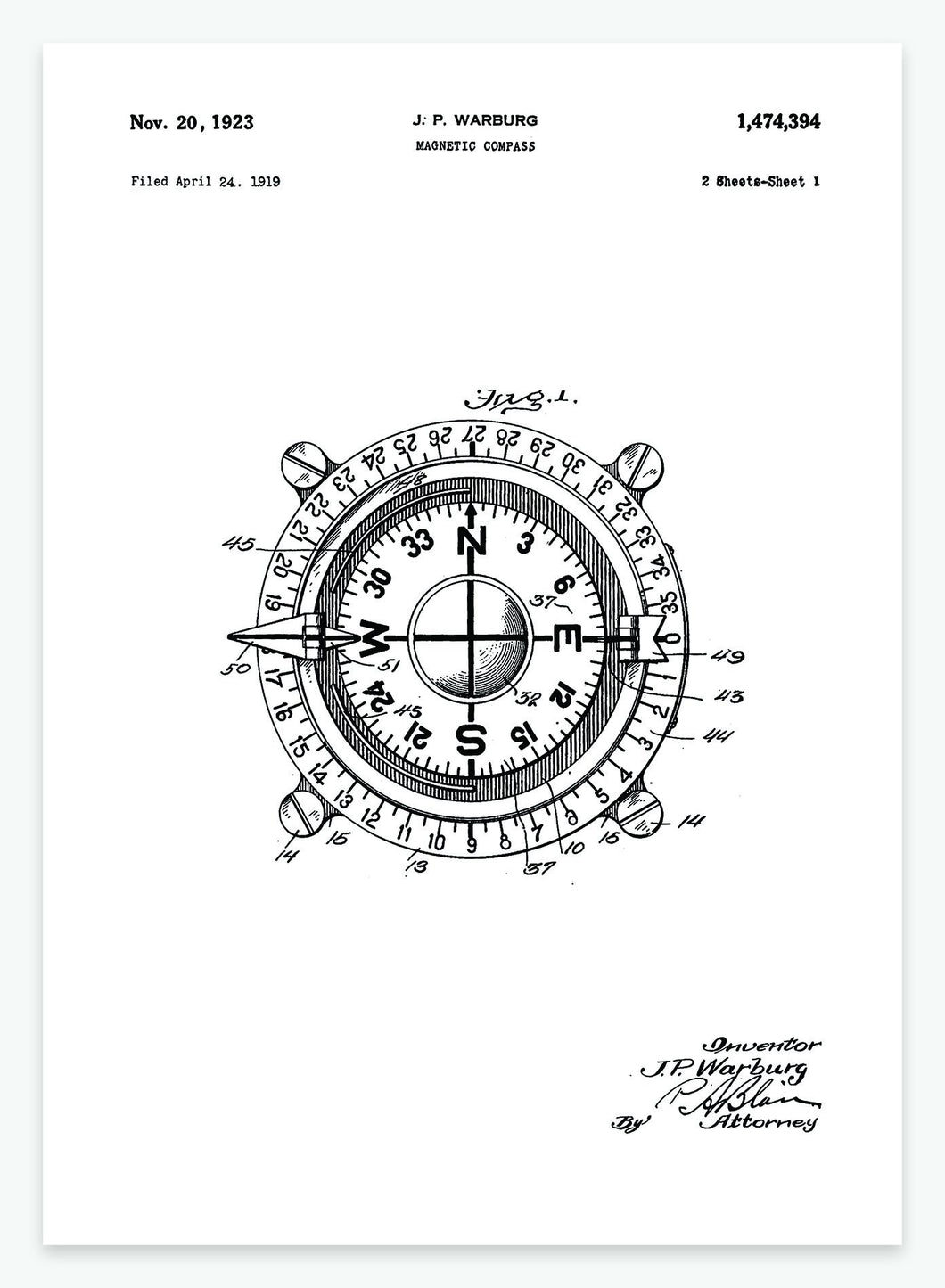 Kompas | Smukt patent til din væg - decoARTE