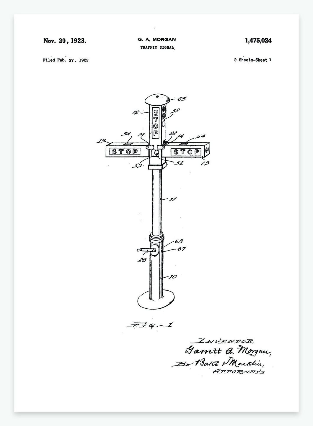 Traffic Signal | Smukt patent til din væg - decoARTE