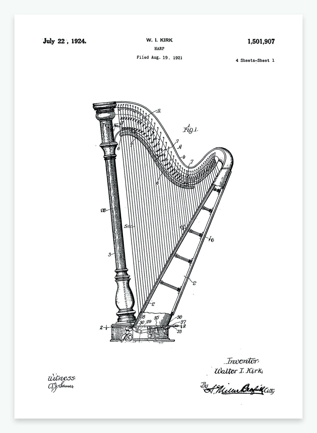 harpe | PATENTPLAKAT - decoARTE