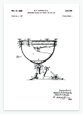 Strammemekanisme til tromme | Smukt patent til din væg - decoARTE