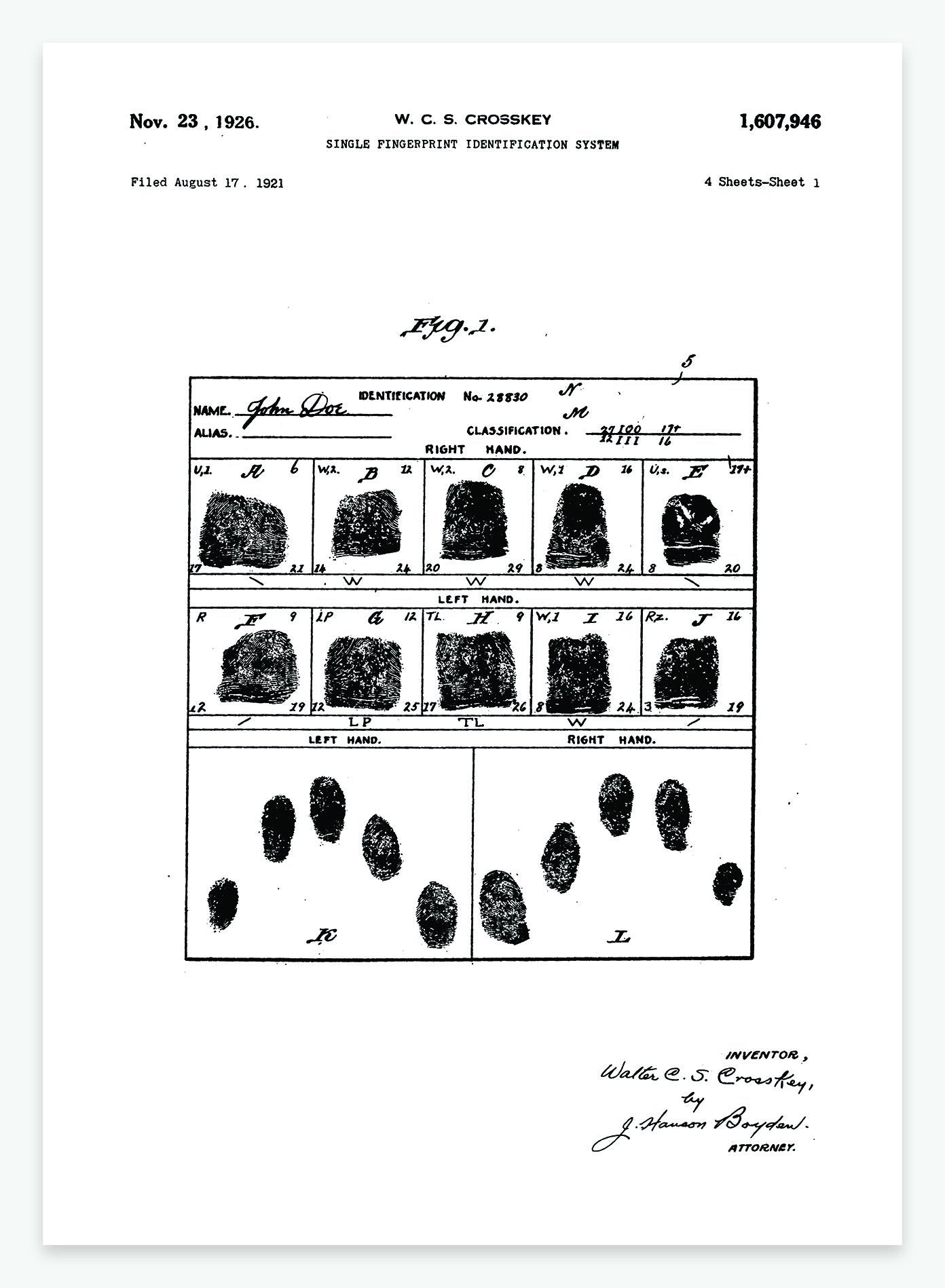 fingeraftryk | PATENTPLAKAT - decoARTE