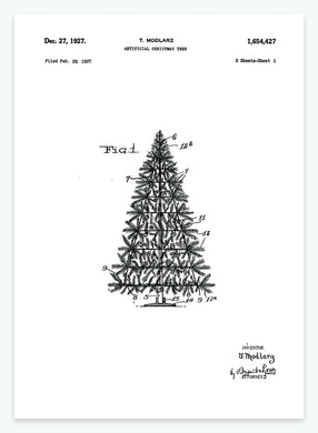 Kunstigt juletræ | Smukt patent til din væg | plakat | poster - decoARTE