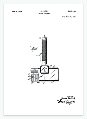 barberkniv | PATENTPLAKAT - decoARTE