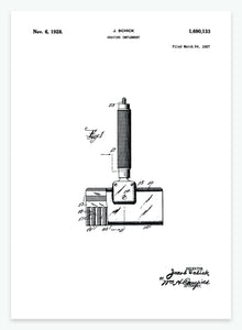 barberkniv | PATENTPLAKAT - decoARTE