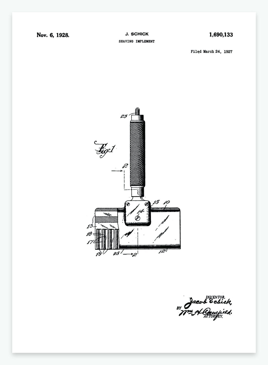 barberkniv | PATENTPLAKAT - decoARTE