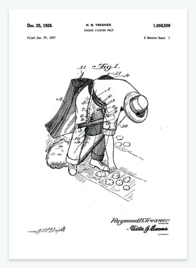 kartoffelsamlerpose | PATENTPLAKAT - decoARTE