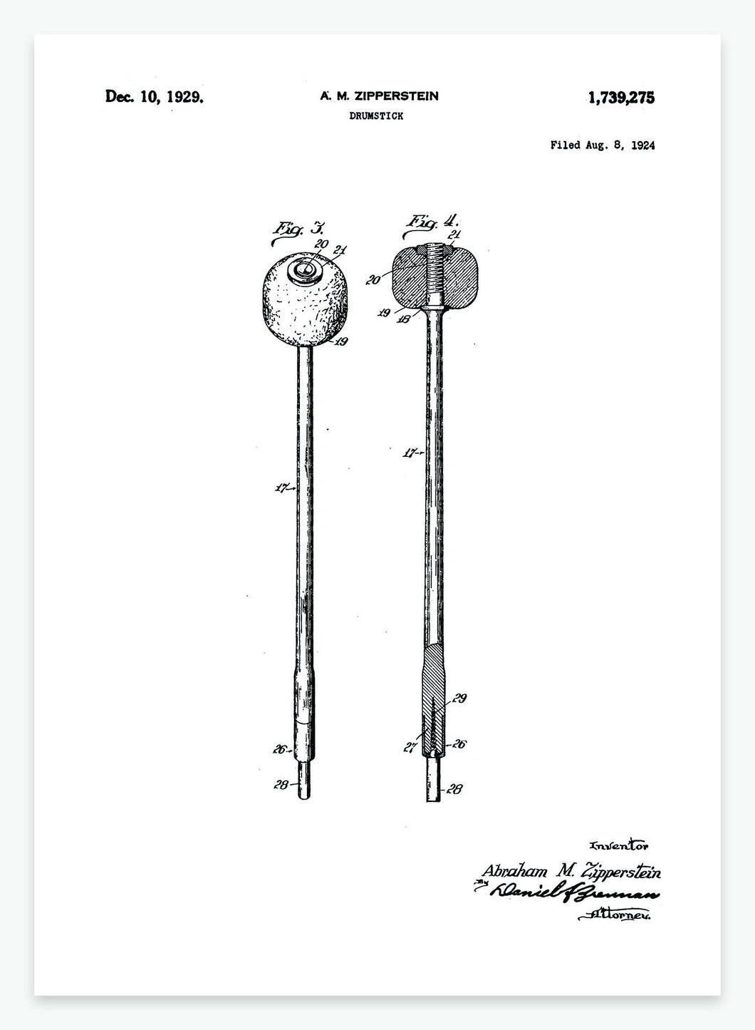 Trommestik | Smukt patent til din væg | plakat | poster - decoARTE