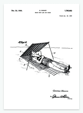 Skærm til stranden | Smukt patent til din væg | plakat | poster - decoARTE