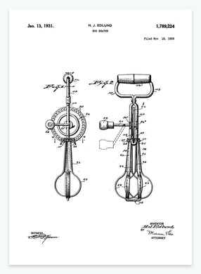 Mekanisk piskeris | Smukt patent til din væg | plakat | poster - decoARTE