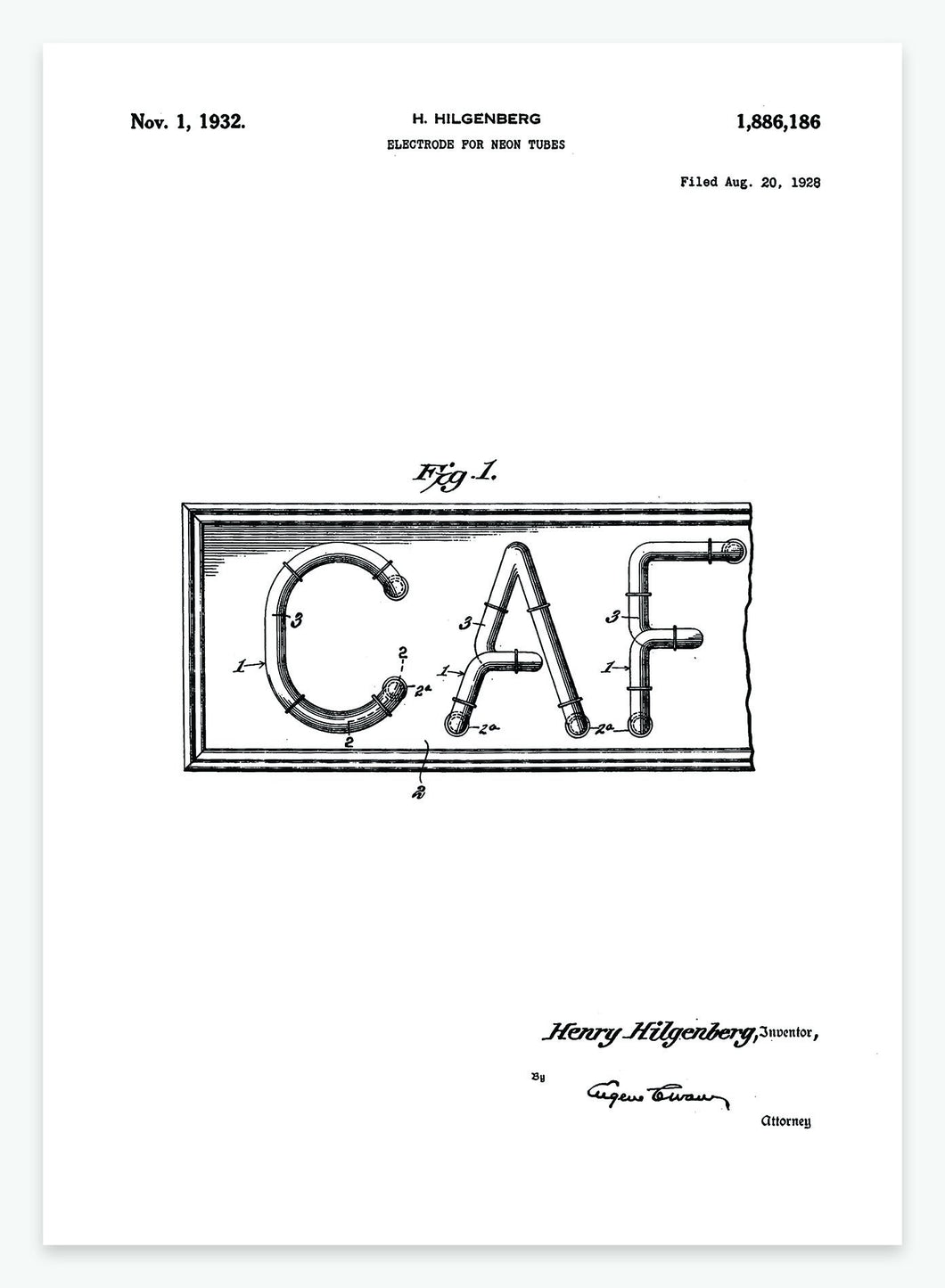 Neonrør | Smukt patent til din væg | plakat | poster - decoARTE