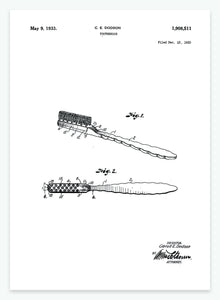 Tandbørste | Smukt patent til din væg | plakat | poster - decoARTE