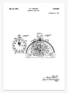 automatisk vækkeur | PATENTPLAKAT - decoARTE