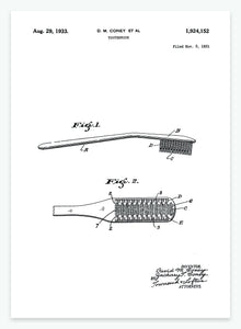 Tandbørste | Smukt patent til din væg | plakat | poster - decoARTE