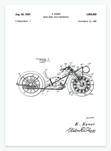 Motorcykel | Smukt patent til din væg | plakat | poster - decoARTE