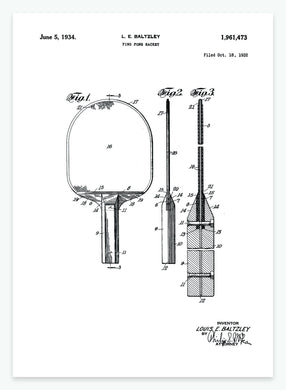bordtennisbat | PATENTPLAKAT - decoARTE
