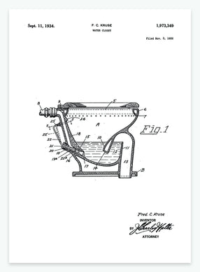 Toilet | Smukt patent til din væg | plakat | poster - decoARTE