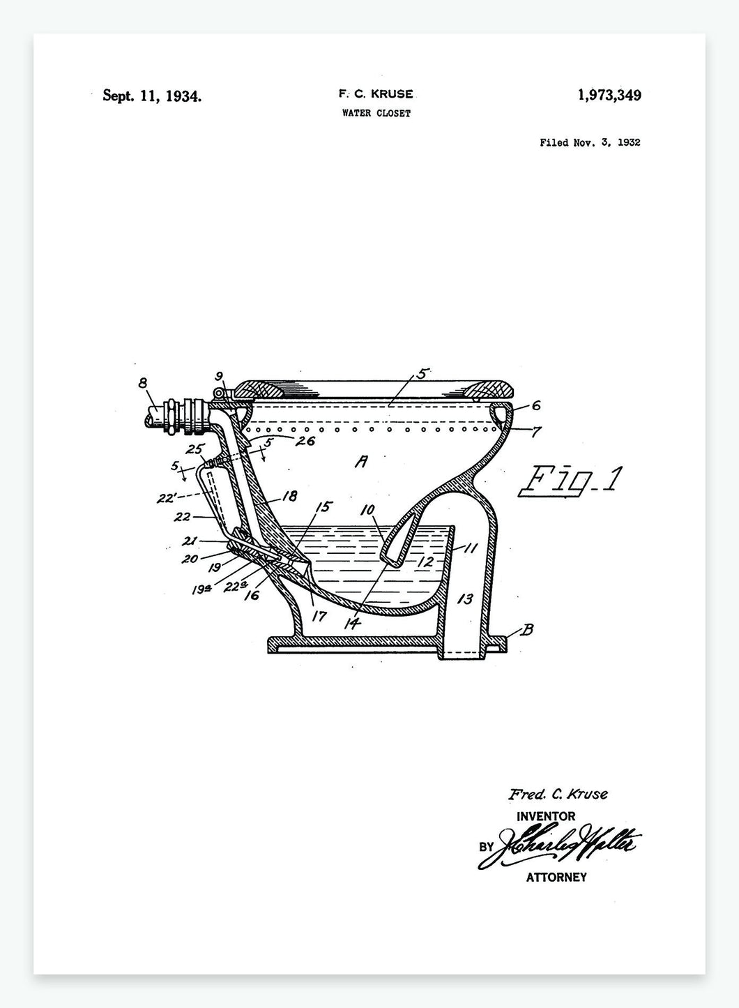 Toilet | Smukt patent til din væg | plakat | poster - decoARTE