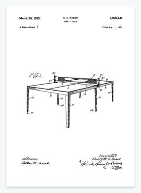 bordtennisbord | PATENTPLAKAT - decoARTE