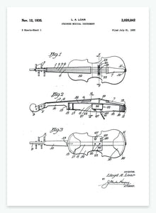 Strengeinstrument | Smukt patent til din væg | plakat | poster - decoARTE