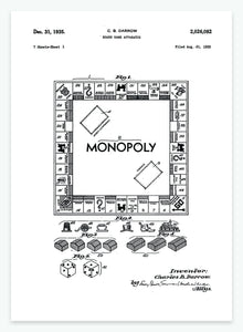brætspil - monopoly | PATENTPLAKAT - decoARTE