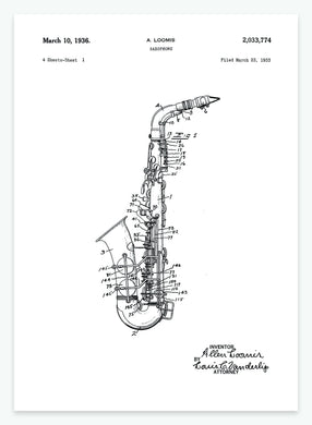 Saxofon | Smukt patent til din væg | plakat | poster - decoARTE