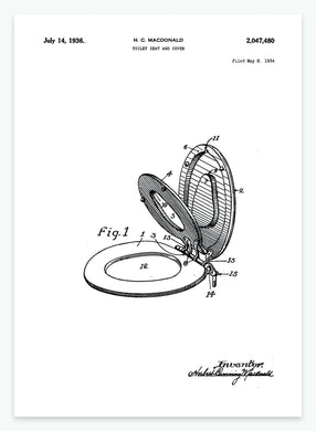 Toiletsæde | Smukt patent til din væg | plakat | poster - decoARTE