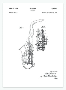 Saxofon | Smukt patent til din væg | plakat | poster - decoARTE