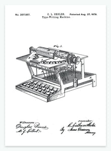 skrivemaskine | PATENTPLAKAT - decoARTE