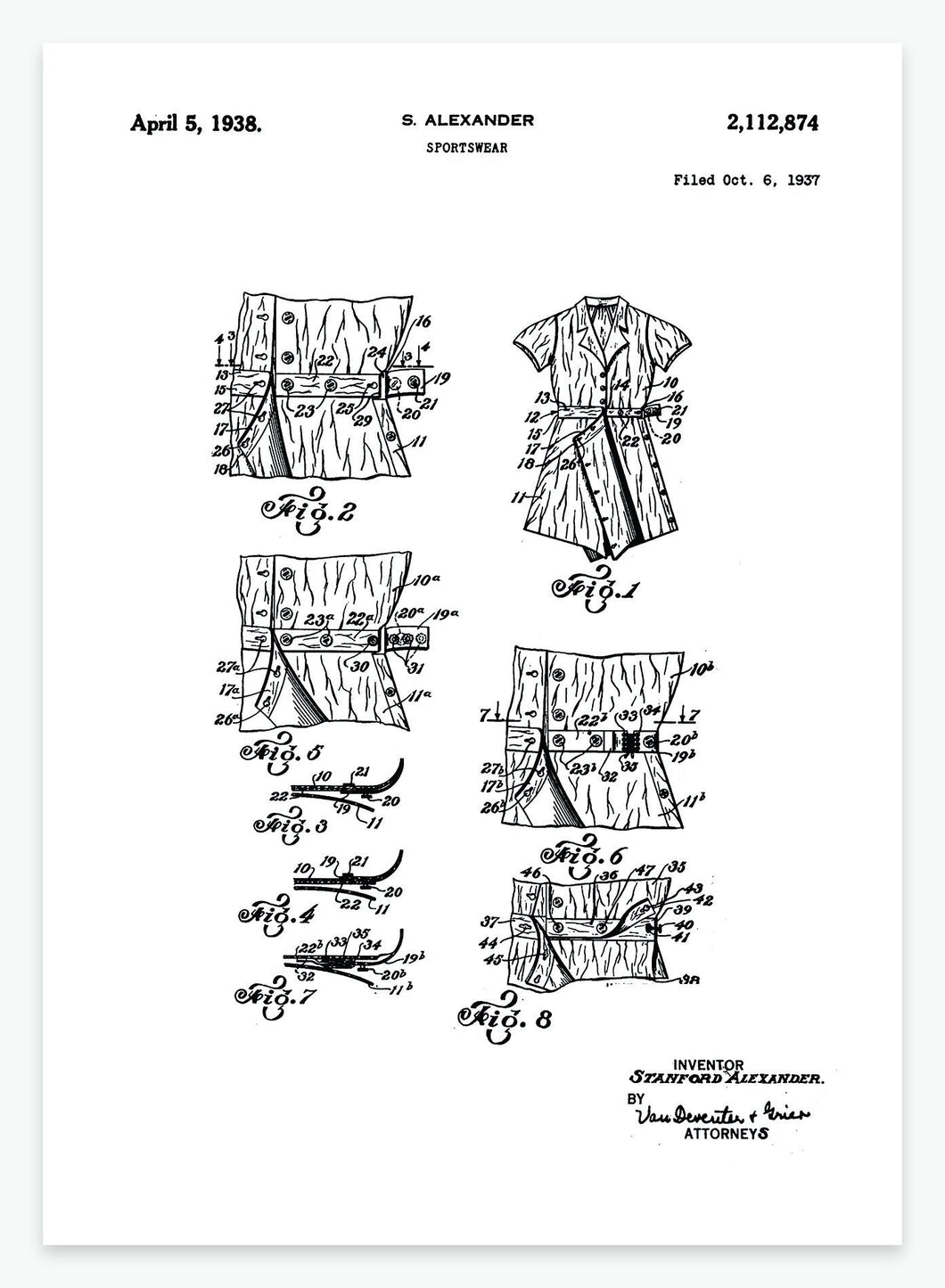 Sportstøj | Smukt patent til din væg | plakat | poster - decoARTE