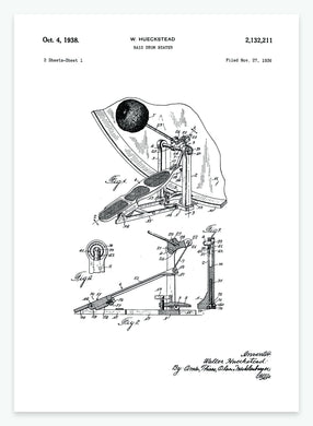 Pedal til tromme | Smukt patent til din væg | plakat | poster - decoARTE