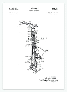Saxofon | Smukt patent til din væg | plakat | poster - decoARTE