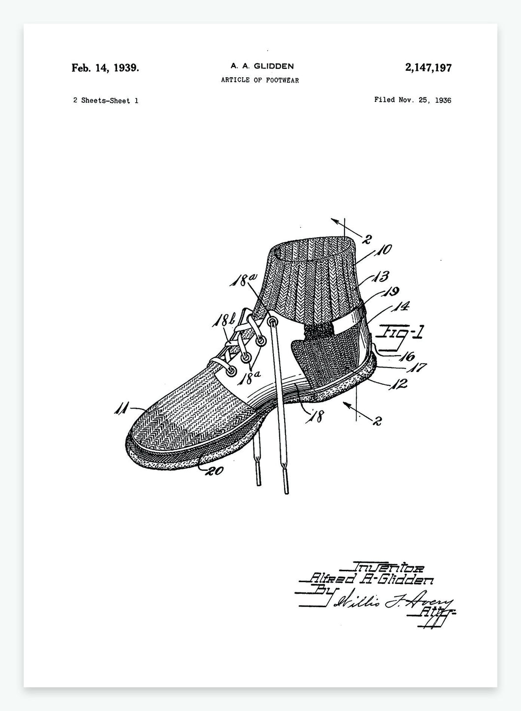 Sko | Smukt patent til din væg | plakat | poster - decoARTE