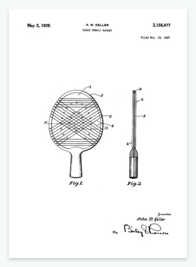 bordtennisbat | PATENTPLAKAT - decoARTE