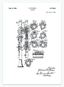 Klarinet | Smukt patent til din væg | plakat | poster - decoARTE