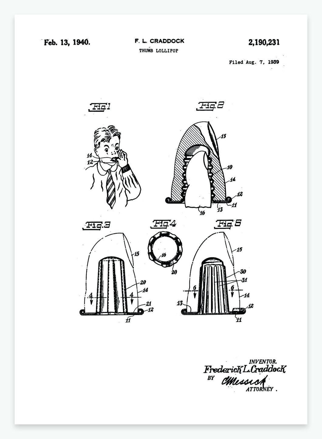 Slikkepind til tommelfinger | Smukt patent til din væg | plakat | poster - decoARTE