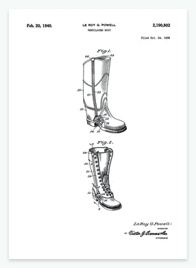 Støvle | Smukt patent til din væg | plakat | poster - decoARTE