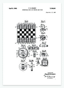Skak og damspil | Smukt patent til din væg | plakat | poster - decoARTE