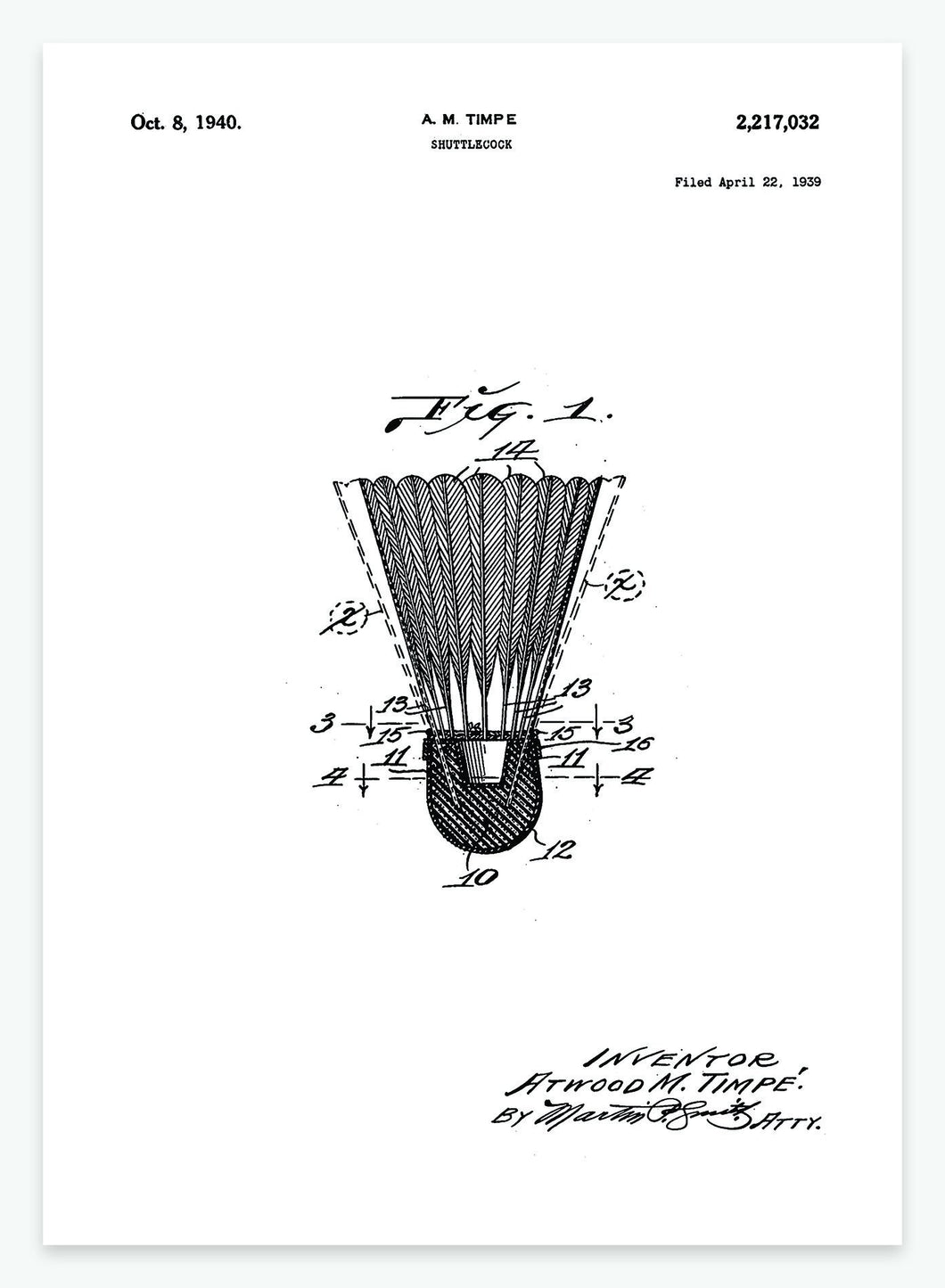 badmintonbold | PATENTPLAKAT - decoARTE
