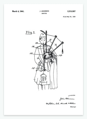 Sækkepibe | Smukt patent til din væg | plakat | poster - decoARTE