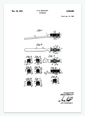 Tandbørste | Smukt patent til din væg | plakat | poster - decoARTE