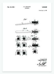 Tandbørste | Smukt patent til din væg | plakat | poster - decoARTE