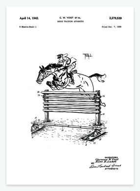 Træningsudstyr til heste | Smukt patent til din væg | plakat | poster - decoARTE
