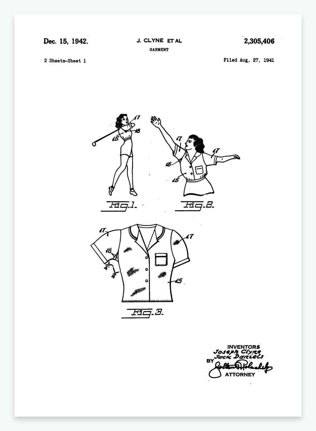 Sportsskjorte | Smukt patent til din væg | plakat | poster - decoARTE