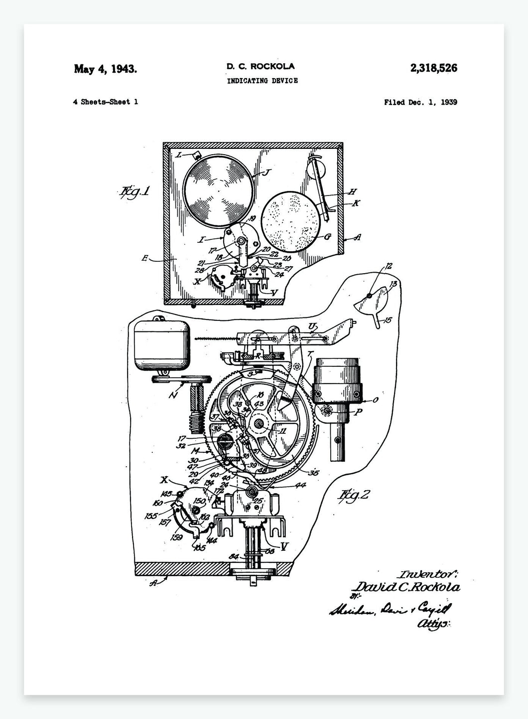 Optæller | Smukt patent til din væg | plakat | poster - decoARTE