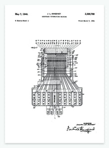 Skrivemaskine | Smukt patent til din væg | plakat | poster - decoARTE