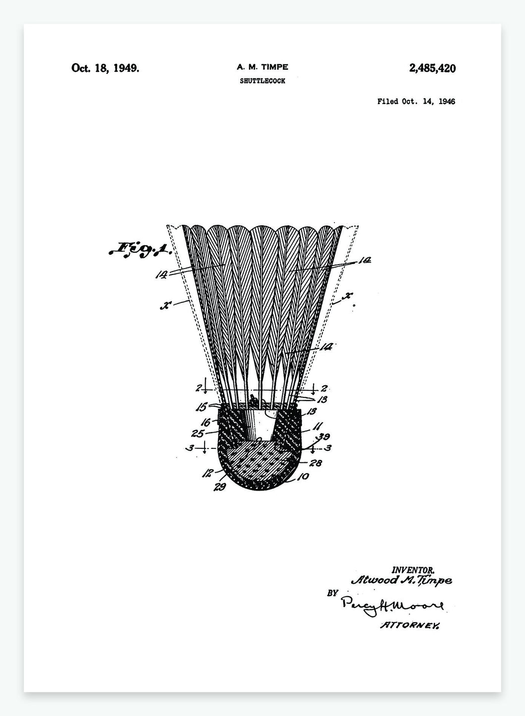 badmintonbold | PATENTPLAKAT - decoARTE