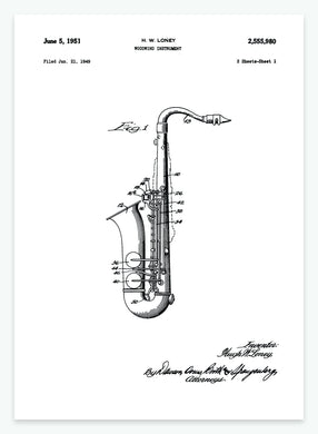 saxofon | PATENTPLAKAT - decoARTE