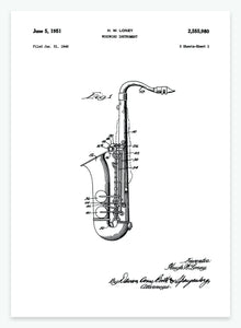 saxofon | PATENTPLAKAT - decoARTE