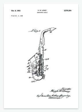 saxofon | PATENTPLAKAT - decoARTE